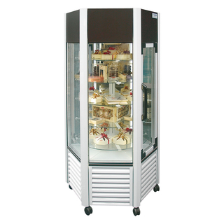 Refrigerated Display Cases 6 Sided Glazed Rotating Display